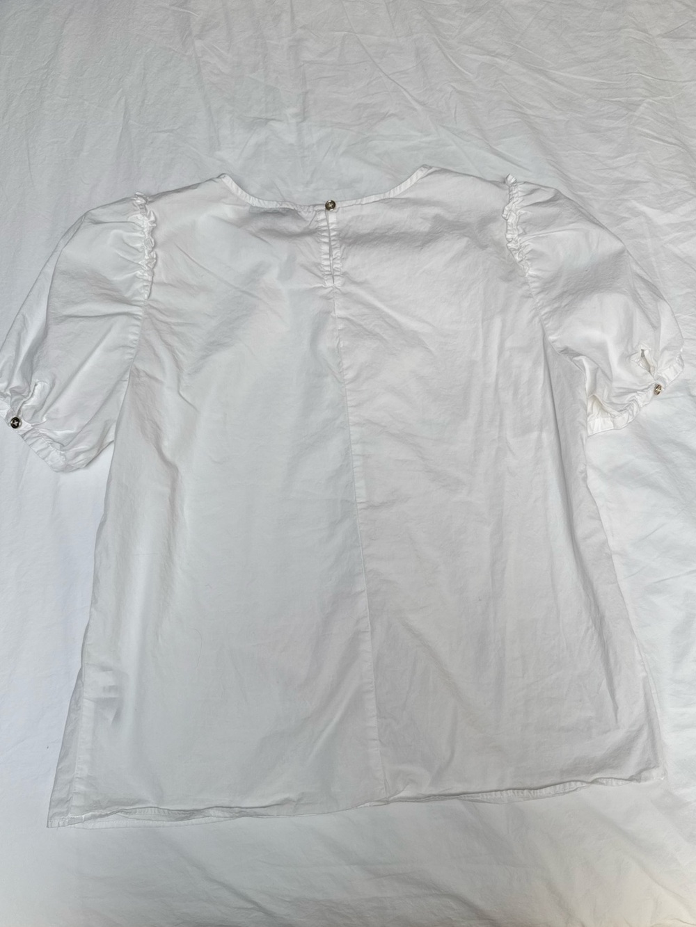 J. Crew White Puff-Sleeve Cotton Blouse - Picture 4 of 4